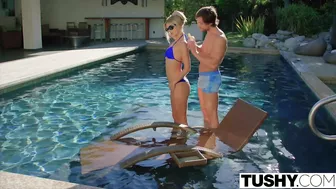 Sultry blonde Scarlet Red assfucked by stepsister's husband