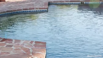 Playboy Cybergirl Tahlia Paris has curly blonde hair and big tits that she proudly shows outdoors