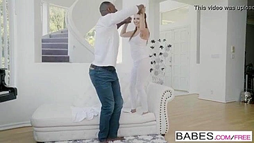 Massage therapist Melissa Moore fucked by black man on sofa