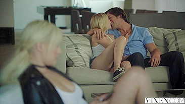 Busty teen cutie seduces sister's lover and shows him real love