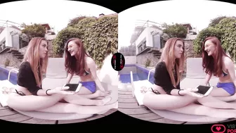 HD VR porn clip with Misha Cross in iridescent bra riding cock