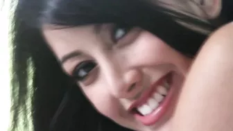 Solo scene with astonishing Latina posing and fingering pussy