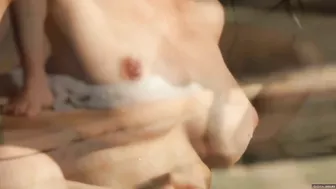 Babe Dillion Harper spends sweet evening alone at poolside