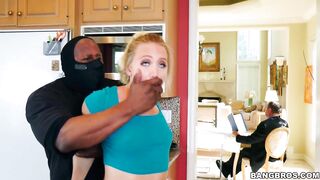 Black robber breaks into the house and screws Aj Applegate behind her husband's back