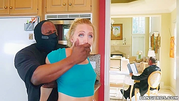 Black robber breaks into the house and screws Aj Applegate behind her husband's back
