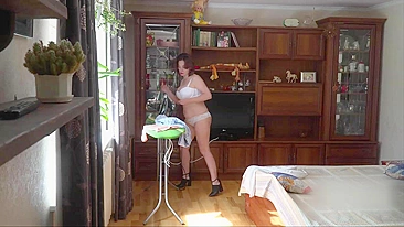My Impressive mom on hidden cam topless and sexy white panties