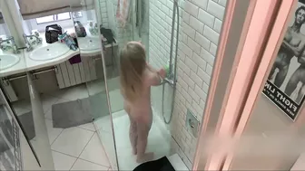 Spy camera catches my 18 yo sister in a bathroom masturbate