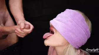 XXX actress is crazy about guessing taste but stepbro cums on tongue