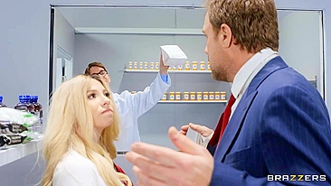 Nerdy worker analyzes petite blond XXX nymph inside the pharmacy