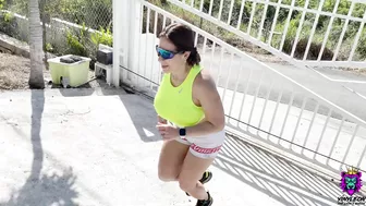 After jogging husband's bald brother fucks bottomless beauty's XXX slit