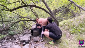 Horny brother-in-law fucks XXX pussy of big-assed slut outdoors