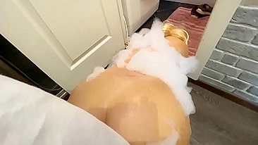 Sneaky son went to his mom bath and helped to washv and fuck her XXX vids