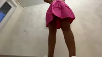 Pervert mom in a skirt pleased her son with a good blowjob incest  sex