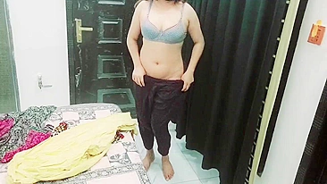 Beautiful Desi wife in undress caught on a hidden camera, indian porn