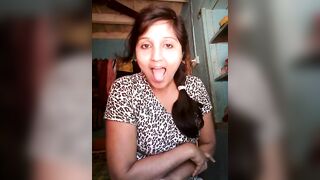 Indian sex GF showing her big boob to BF