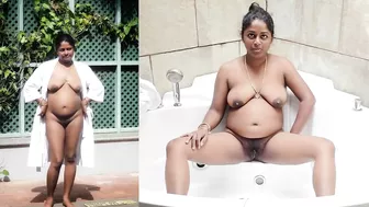 Sexy chubby Desi wife bathing nude on cam Indian porn