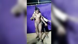 Telegu nude dance show in public has been recorded by a voyeur in the crowd.