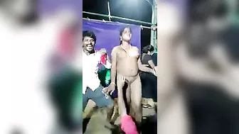 Telegu nude dance show in public has been recorded by a voyeur in the crowd.