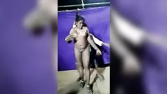 Telegu nude dance show in public has been recorded by a voyeur in the crowd.