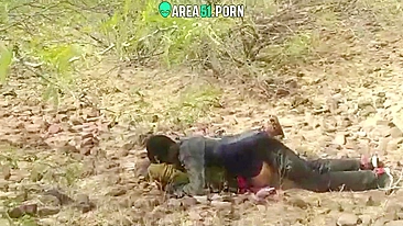 Cheating Desi wife gets caught fucking in the jungle - Indian porn