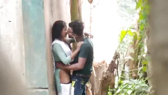 Slutty Desi wife cheats with husband's boss in the outdoors, Indian porn