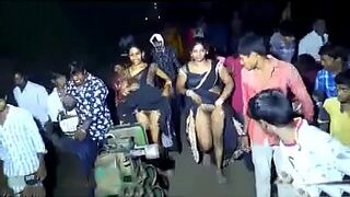 Mischievous Desi whore stripping and show pussy in the village road show