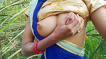 Village outdoor Desi sex In forest natural big boobs show In Hindi XXX