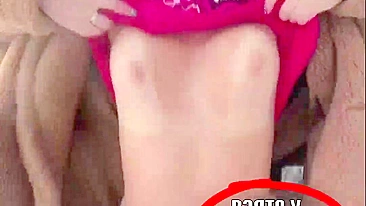 TikTok porn, hot sexy slut loves flashing in public with selfie stick
