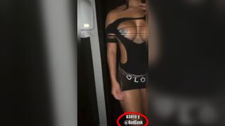 TikTok porn, Salacious ebony wife taking selfies and showing her tits