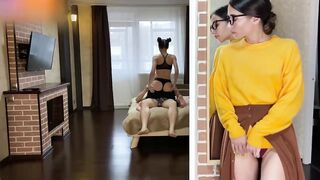 Fucking my girlfriend while her sister masturbates