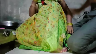 Desi Indian sister-in-law was making roti in the kitchen, devar fuck her