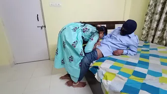 For help Indian Bhabhi rewards tall devar with chudai on the bed