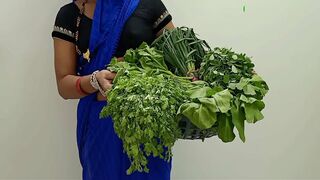 Pretty sister-in-law brings vegetable to devar and gets drilled