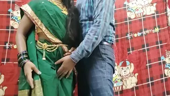 Excited Indian couple strips naked to have chudai in standing pose