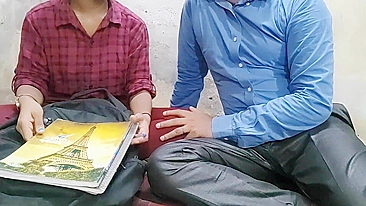 Hindi teacher lures his naive Desi student into forbidden chudai
