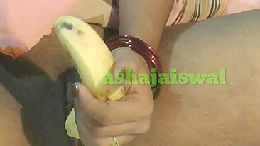 Indian sister-in-law rides hard cock after having fun with banana
