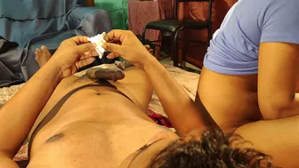 Busty Indian stunner takes part in strange foursome with couple