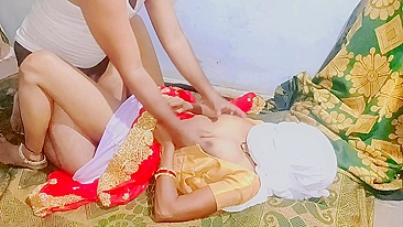 Indian porn video of late night sex with Telugu wife in red sari