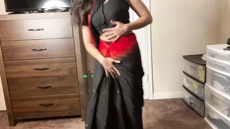 Indian porn. Desi Bhabhi getting horny for anal sex nude dance In saree