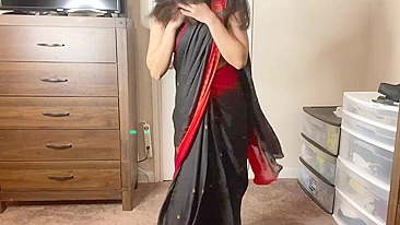 Indian porn. Desi Bhabhi getting horny for anal sex nude dance In saree
