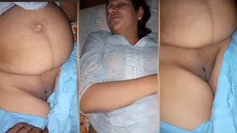 Son shows his mom's pussy while she sleeps, INDIAN video leaked online