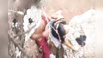 Cheating indian wife enjoying outdoors anal sex with husband's friend