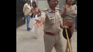 Two Indian kinner naked in front of police station in Mohali