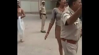 Two Indian kinner naked in front of police station in Mohali