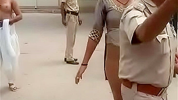 Two Indian kinner naked in front of police station in Mohali