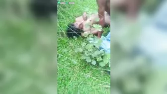 Couple is having outdoor sex when they are caught by a random Indian