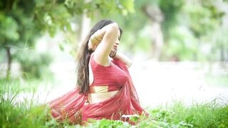 NuFlix Movies: Hot Bhabhi in Red Saree showing stuff