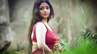 NuFlix Movies: Hot Bhabhi in Red Saree showing stuff