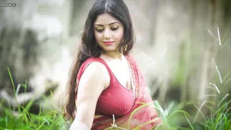 NuFlix Movies: Hot Bhabhi in Red Saree showing stuff