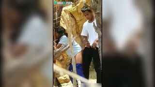 Voyeur caught Desi lovers outdoor fucking